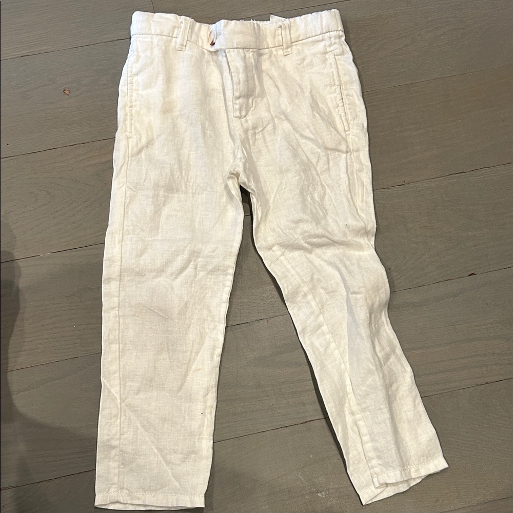 H&M White Linen Pants size 4T